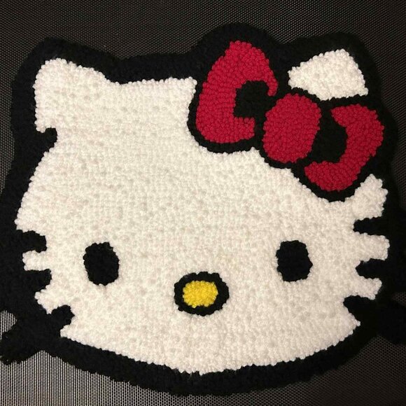 MoonStar Rugs Other - 14"x18" Hello Kitty Red Bow Loop-Pile Handmade Tufted Rug
